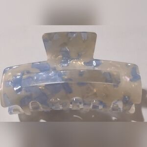 Blue and Cream Hair Claw Clip